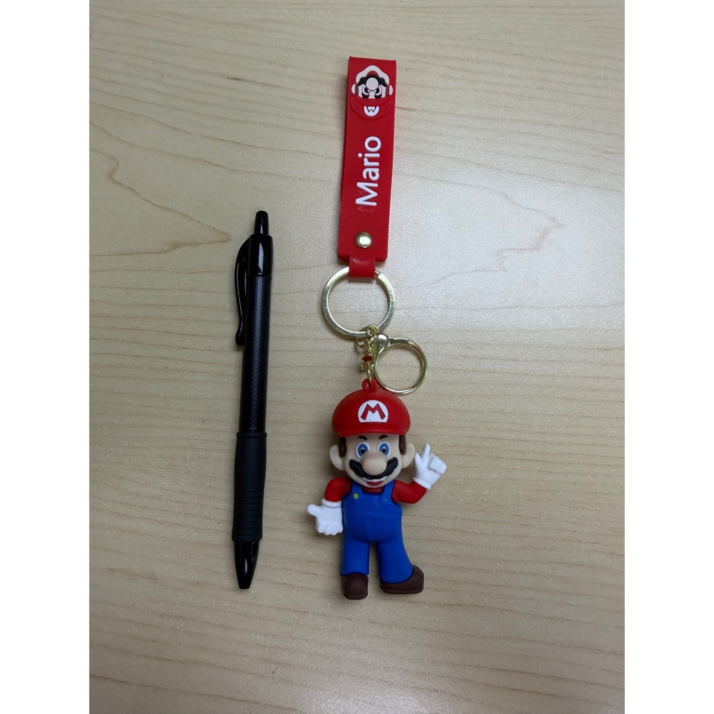 Super Mario 3D Figure Keychain Red Wrist Strap Bag Charm Video Game Accessory